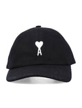 Ami Paris Black Cotton De Coeur Cap Hat