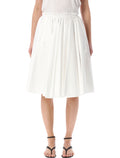 Ami Paris cotton midi corolla skirt White