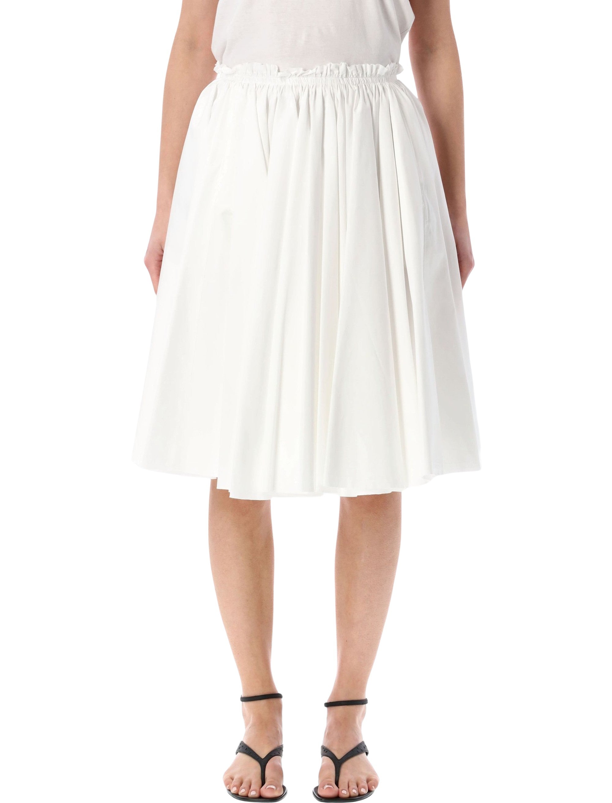 Ami Paris cotton midi corolla skirt White