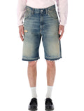 Sunflower Super Wide Vintage Denim Shorts Well Worn Blue 100 Cotton