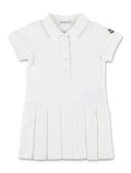 Moncler girls cotton piqué polo shirt dress White