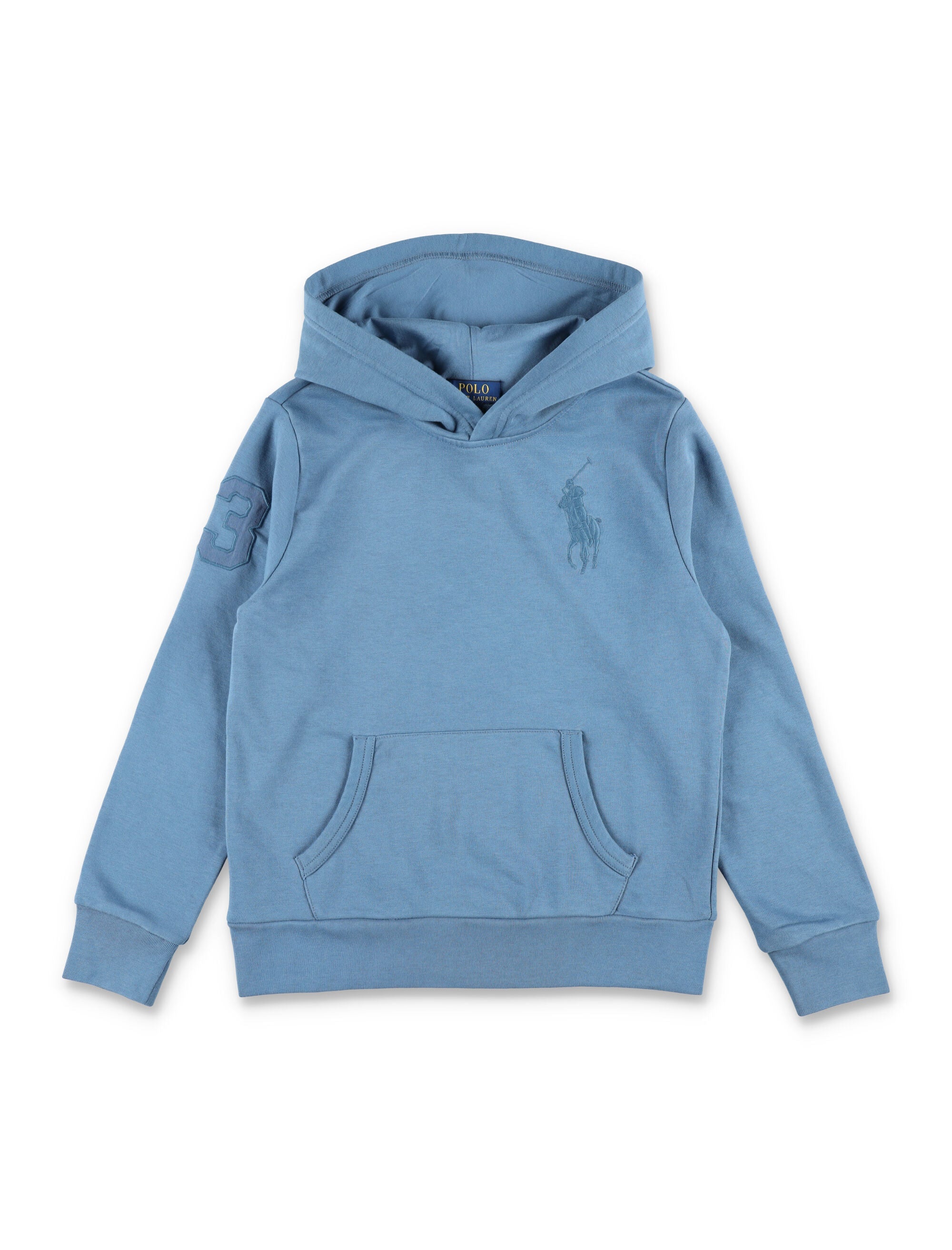 Polo Ralph Lauren Big Pony hooded sweatshirt for kids Camp Blue Cotton