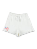Polo Ralph Lauren raw-hem flag girls shorts White Cotton