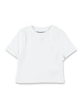 Polo Ralph Lauren girls ribbed crop T-shirt White Cotton
