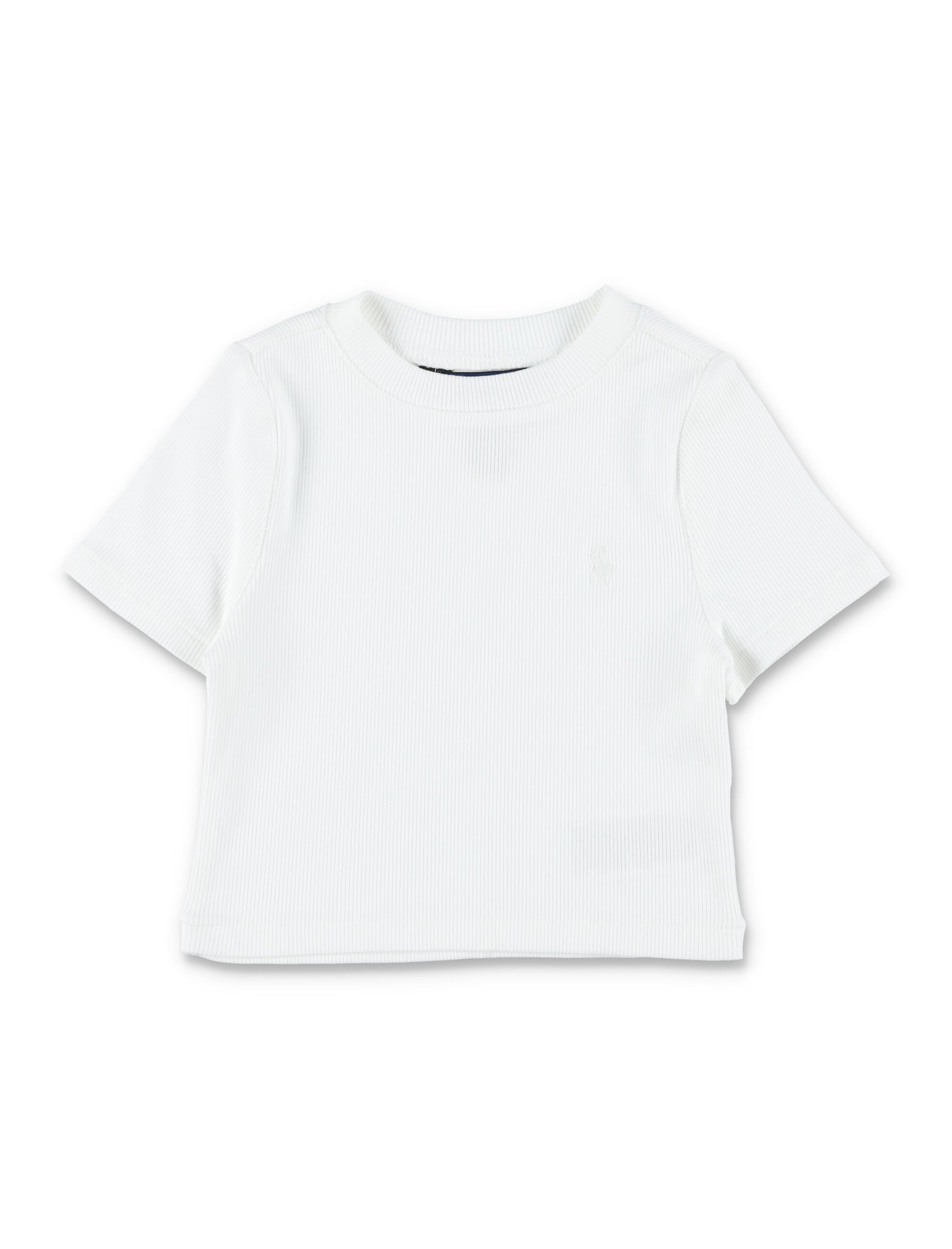 Polo Ralph Lauren girls ribbed crop T-shirt White Cotton