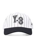Y-3 white pinstripe twill cap Recycled Polyester Hat