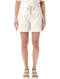 Moncler Embroidered Drawstring Shorts White Cotton