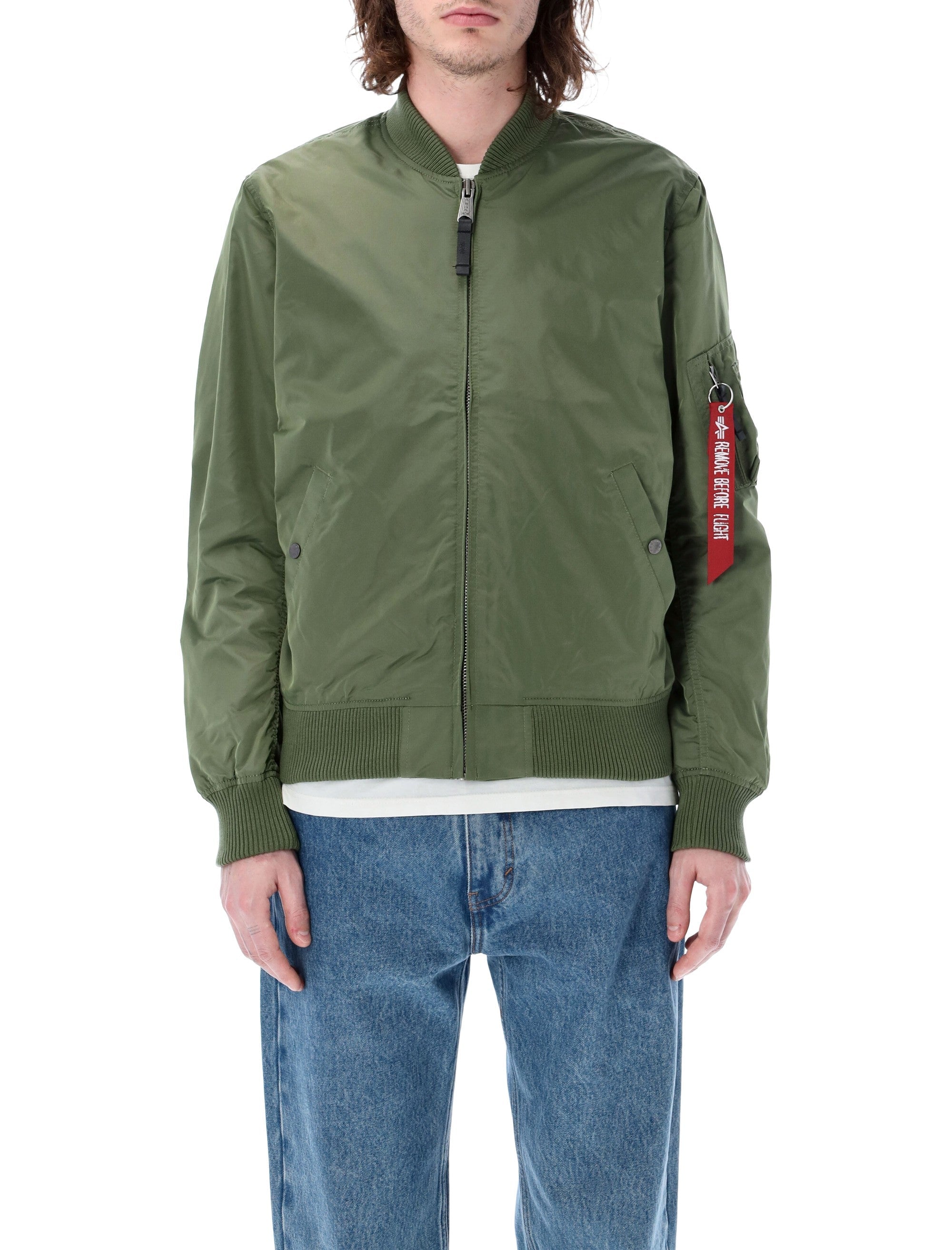 Alpha Industries MA-1 TT nylon bomber jacket Sage Green Lining