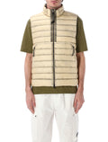 C.p. Company D.d. Shell Down Lens Gilet Frozen Ecru Polyamide Padding Jacket