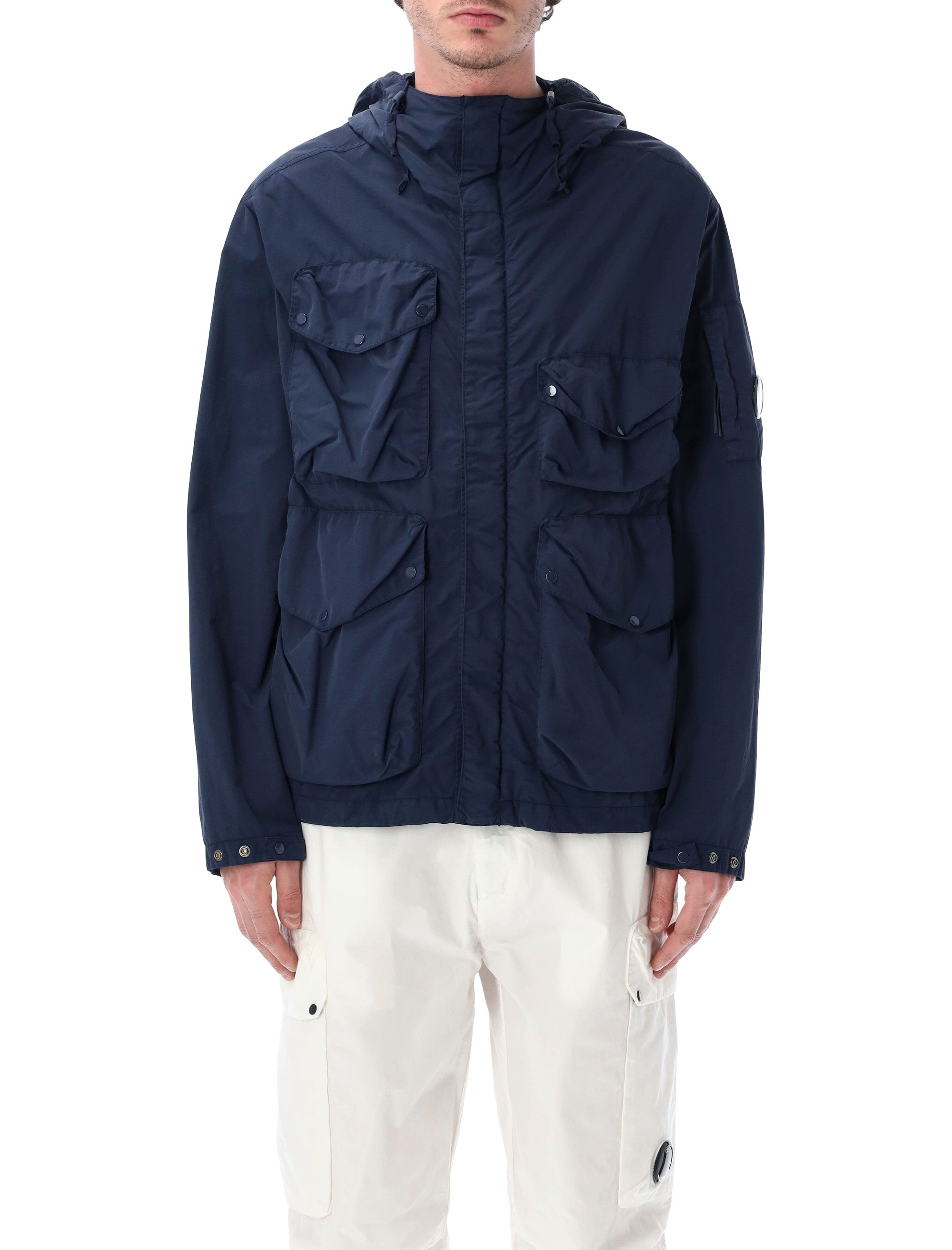 C.p. Company Flatt Nylon Goggle Jacket Midnight Navy Polyamide
