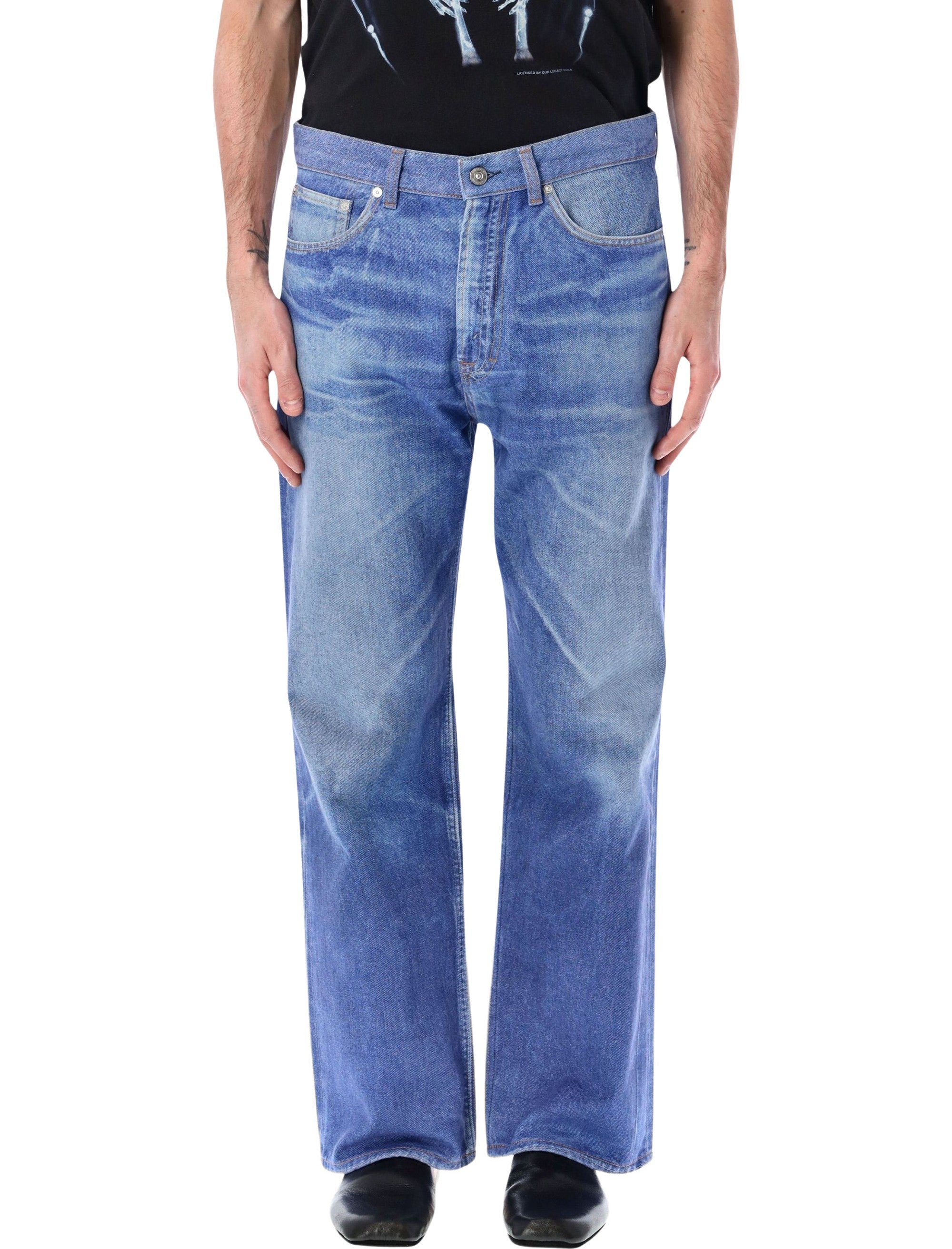 Our Legacy Third Cut straight-leg jeans in Digital Blue Aurora Print Gigital Cotton