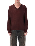 Our Legacy Rue V-neck sweater Cabernet Linen