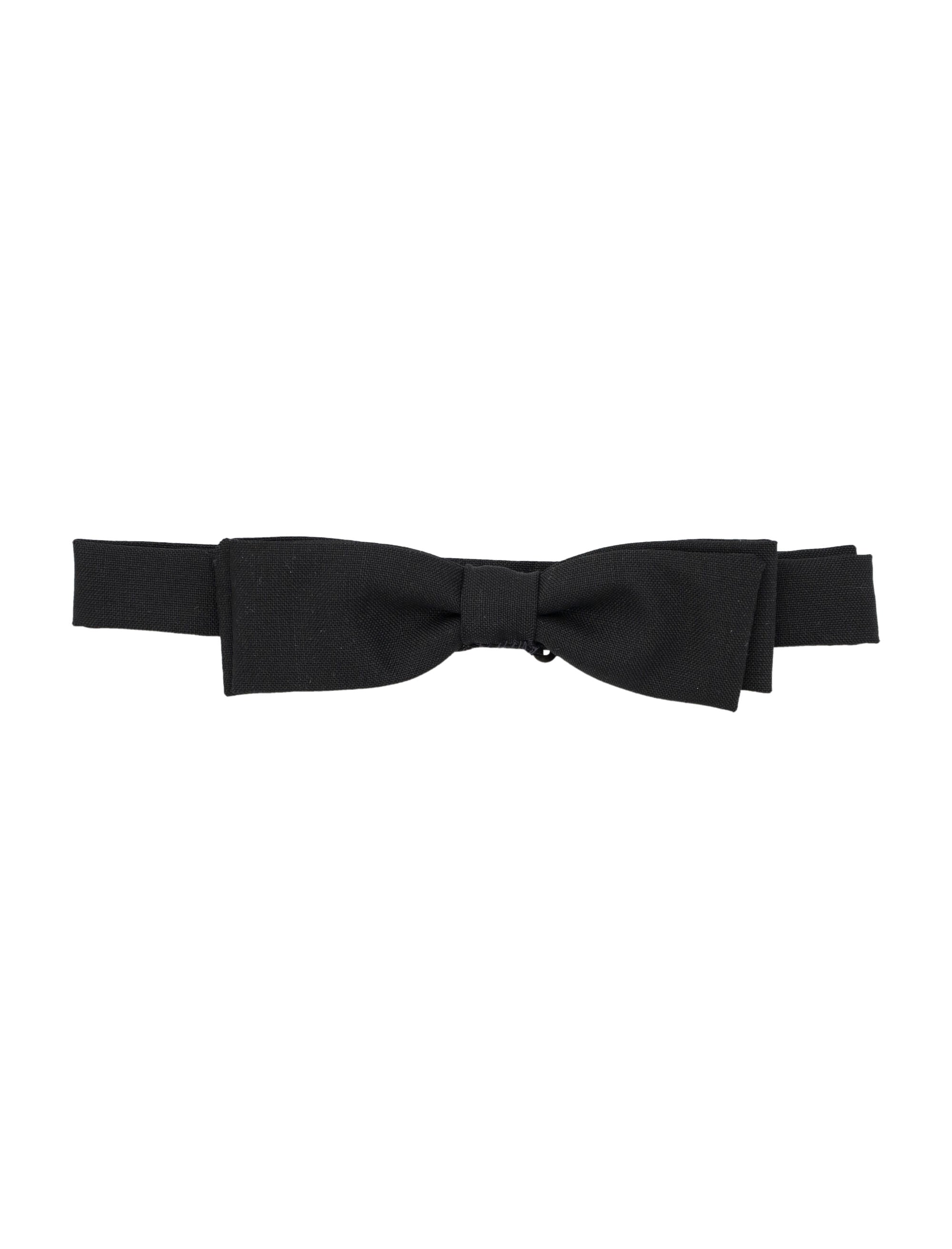 Lardini Wool and Mohair Bow Tie Black Pure Virgin