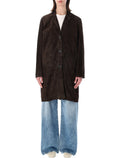 Sword Suede Leather Coat Cafeine Ovine