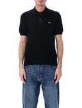 Lacoste Bouclé Knit Polo Classic Fit Black Cotton T-shirt