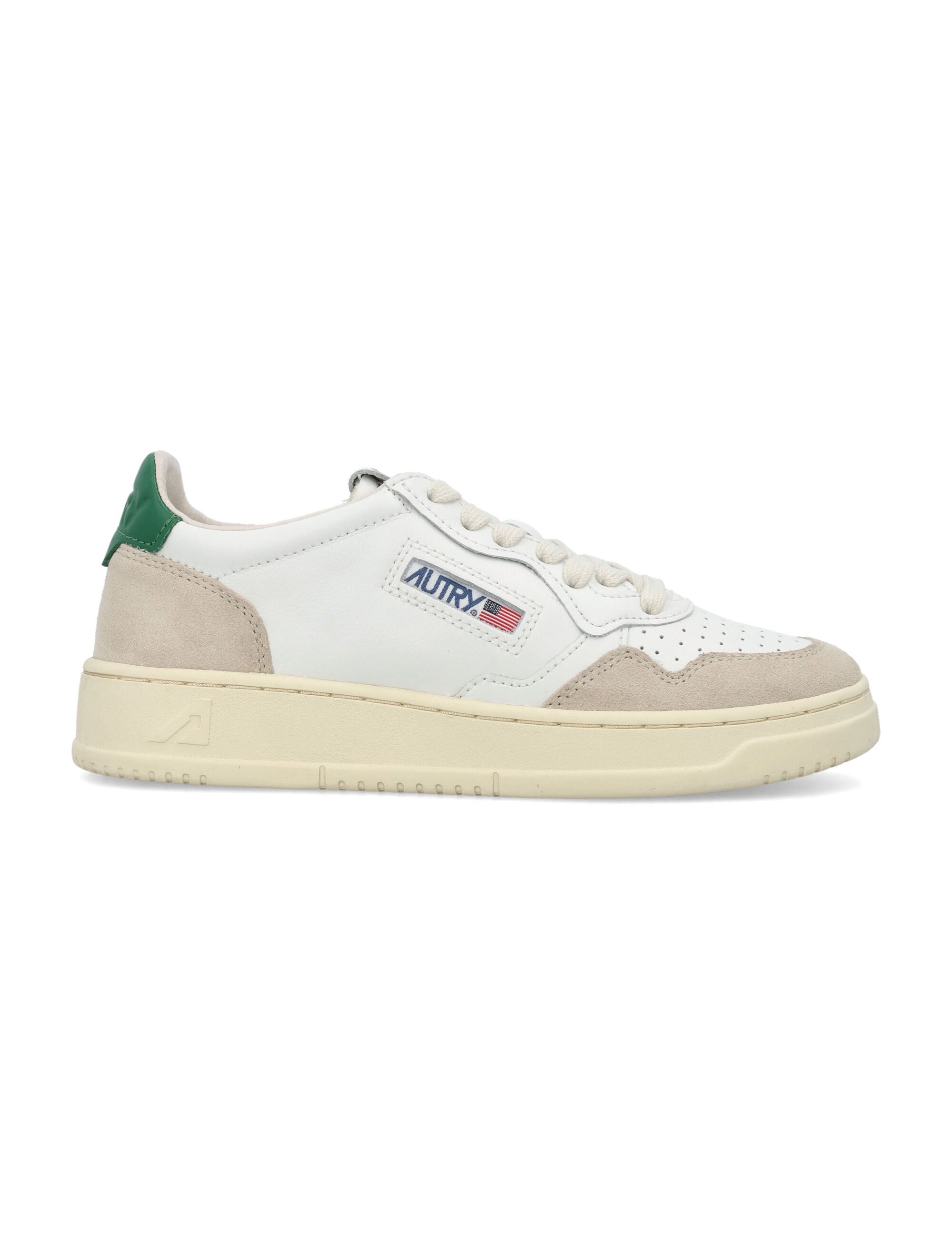 Autry Medalist leather and suede low womans sneakers - white amazon Upper