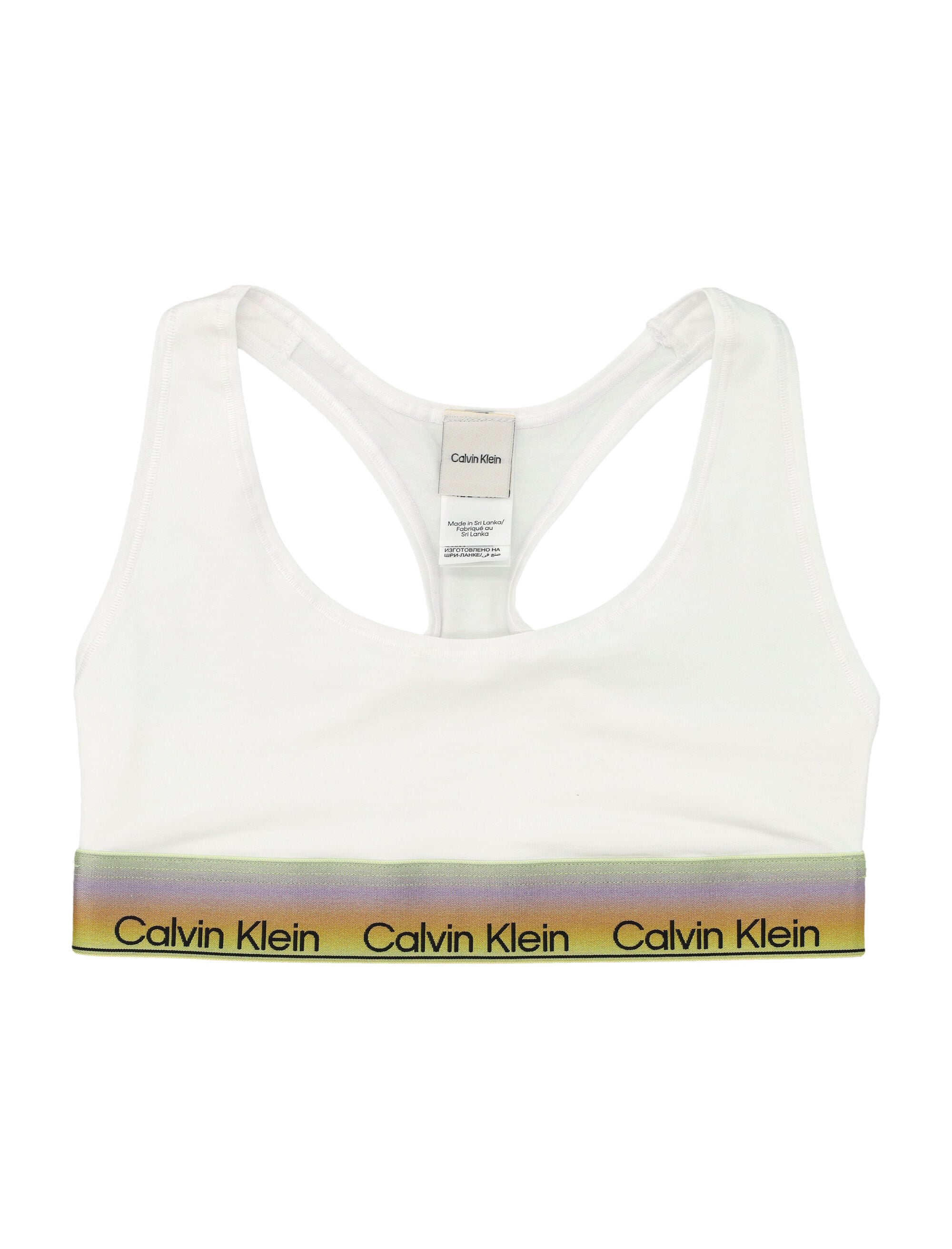 Calvin Klein Multicolor Logo Band Bralette White Cotton Bra