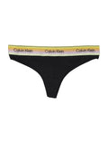 Calvin Klein Multicolor Logo Band Thong Black Cotton Underwear