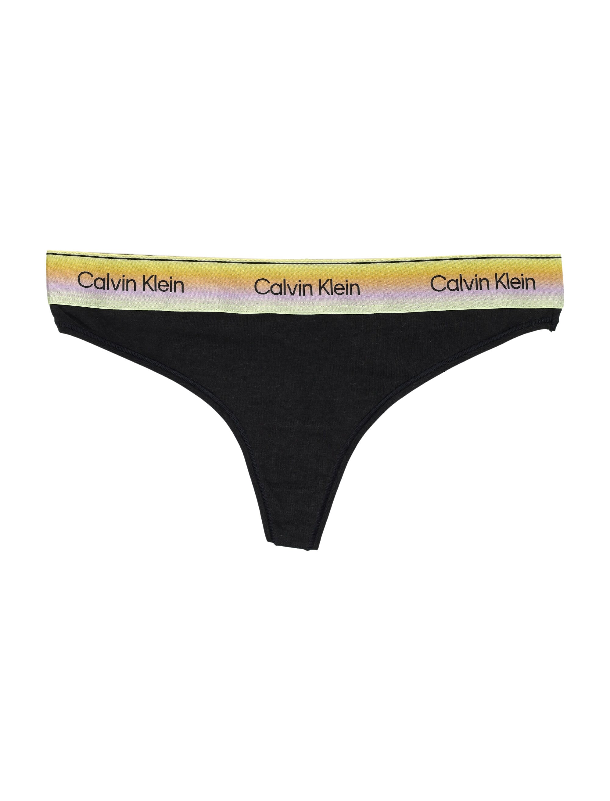 Calvin Klein Multicolor Logo Band Thong Black Cotton Underwear