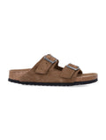 Birkenstock Arizona Suede Flat Sandals in Dark tea Dk Upper