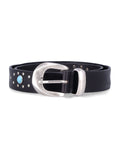 Mancini 1979 Alfred studded leather belt H 30 Nero