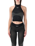 Off-White technical halter-neck active top Black Polyamide