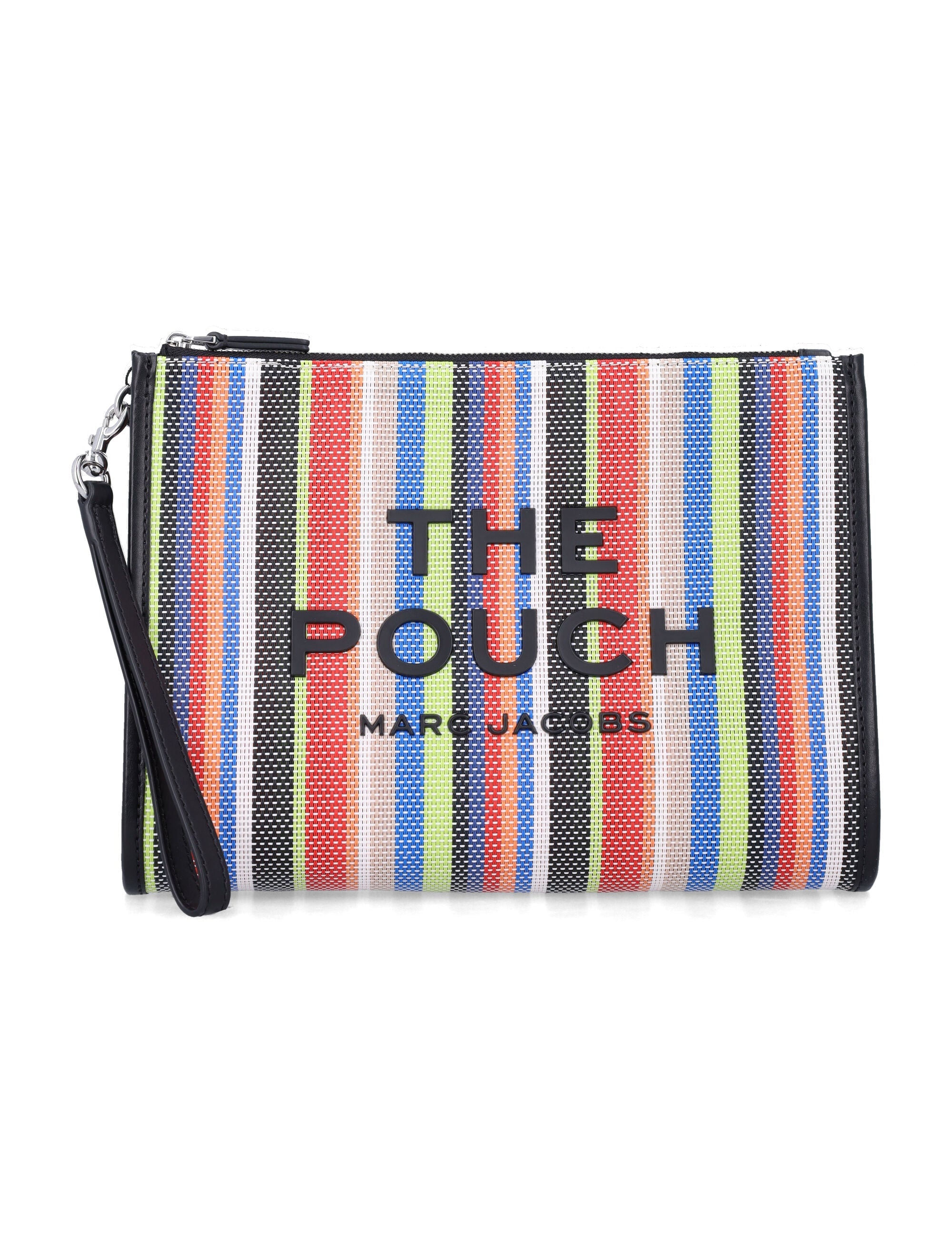 Marc Jacobs The Stripe mesh large pouch Red Multi Striped Pvc