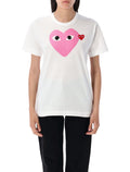 Comme Des Garçons Play Big Heart T-Shirt Pink Cotton Tshirt