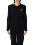 Comme Des Garçons Play Double Heart Long-Sleeve T-Shirt Black Cotton Tshirt