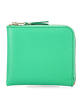 Comme des Garçons Wallet leather zip Green Calfskin