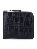 Comme des Garçons Wallet embossed leather zip Black Calfskin