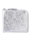 Comme des Garçons Wallet Gold Line small leather zip Silver Calfskin