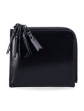 Comme des Garçons Wallet black glossy leather zip Cowhide