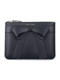 Comme des Garçons Wallet large big bow leather pouch Black Cowhide