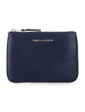 Comme des Garçons Wallet small Arecalf leather pouch Navy Calfskin