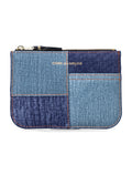 Comme des Garçons Wallet denim effect leather pouch Blue Lambskin