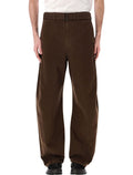 Lemaire Belted Twisted Twill Trousers Cacao Cotton Pant