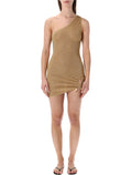 Oserée Swimwear Lumière Stones one-shoulder dress Gold Polyamide