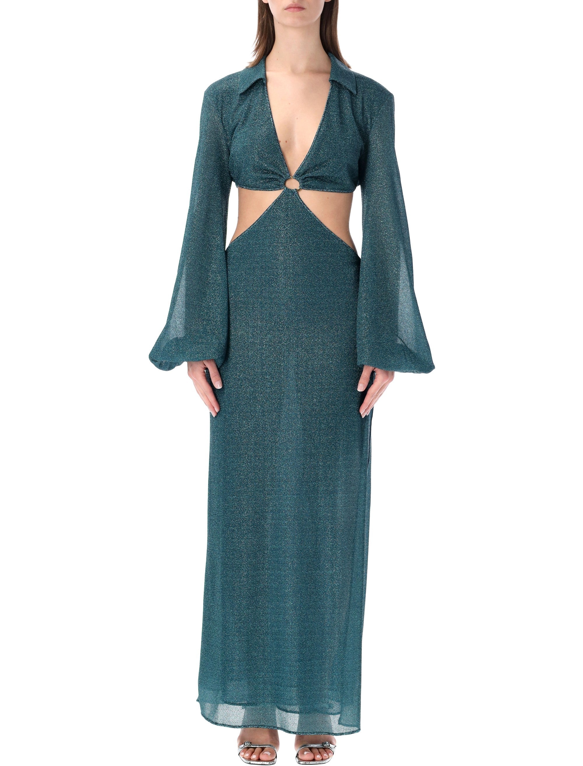 Oséree Swimwear Lumière Cut-Out long dress Peacock Polyamide