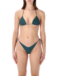Oséree Swimwear Lumière 80s lurex bikini Peacock Polyamide