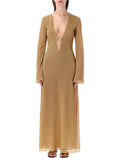 Oserée Swimwear Lumière O-long kaftan Gold Polyamide Dress