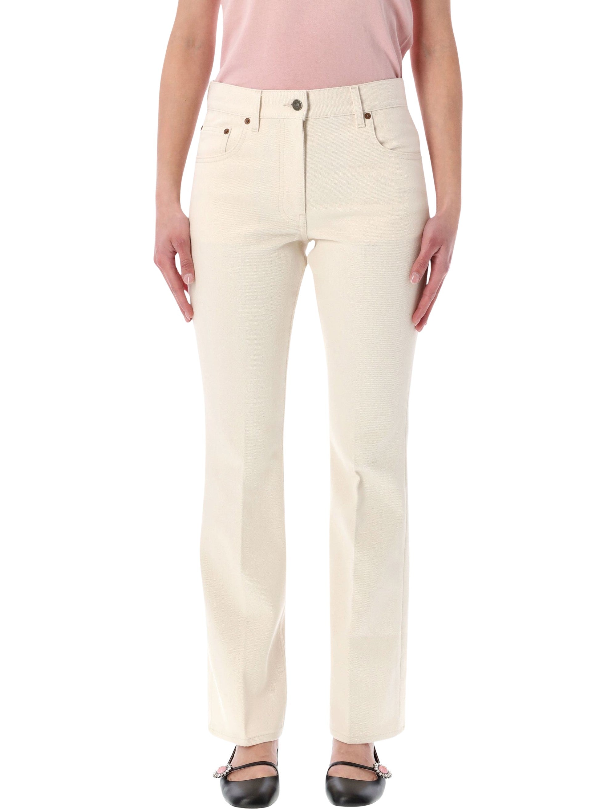 Valentino Garavani flared denim jeans Ecru Cotton