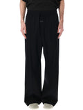 Fear Of God Cotton Wool Oxford Wide-Leg Drawstring Pants Black