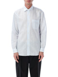 Salvatore Piccolo Alberto cotton-blend stripe shirt White Blue Stripes