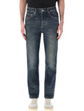 Represent R2 straight leg denim jeans Blue Marble Cotton