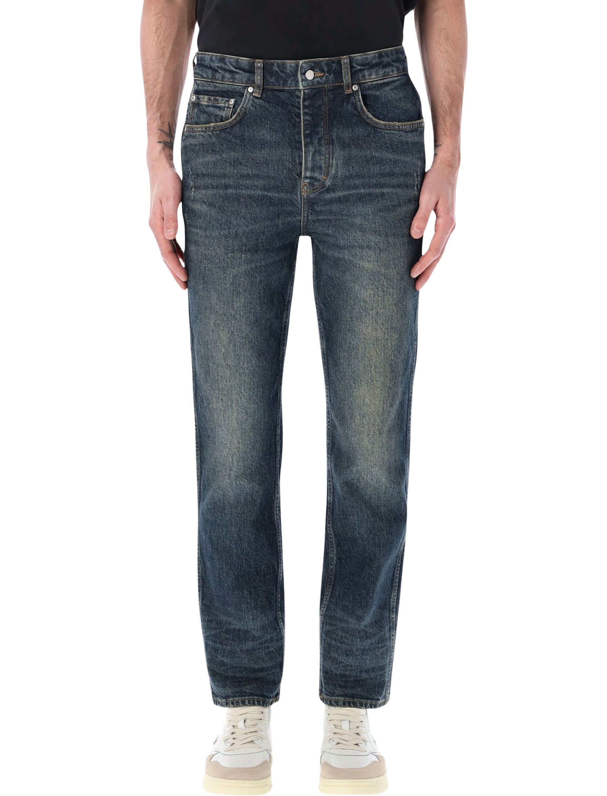 Represent R2 straight leg denim jeans Blue Marble Cotton