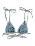 Diesel Tatiana-Dnm denim-effect triangle bikini top Denim Print Polyester
