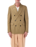 Dries Van Noten Balto double-breasted jacket Camel Cotton Lining Blazer