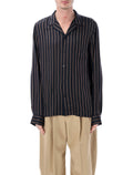 Dries Van Noten Cartly striped shirt Navy Cupro