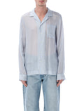 Dries Van Noten Cartly striped shirt Light Blue Cupro